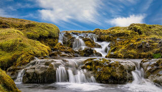 Mossy Highland Waterfall