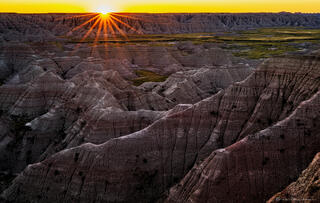 Sunrise over the Badlands